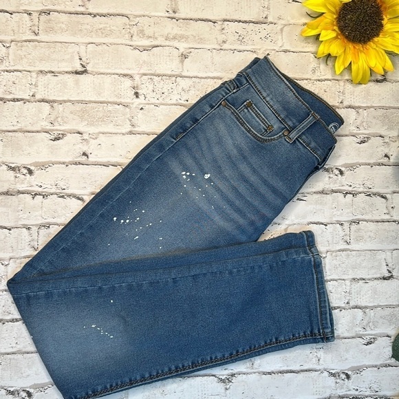 Wonder Nation Girls Paint Splattered Jeans Light Wash 12 (girls youth) - Picture 1 of 7